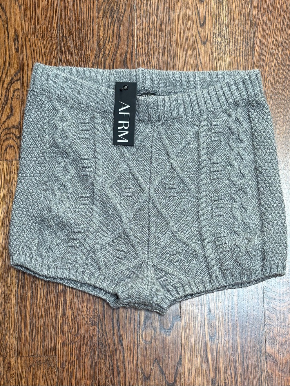 AFRM Cable Knit Women’s Knit Shorts in Grey